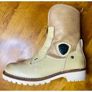 Pajar Canada Women's PIA Snow Boots Beige Leather Shearling Lined Winter Sz 10